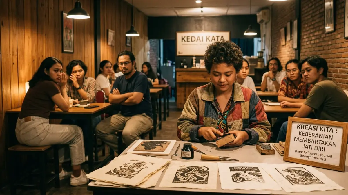 Ilustrasi seseorang yang berani menjadi diri sendiri dan hidup secara autentik meski ada penolakan dari lingkungan. (RADARTUBAN/AI)