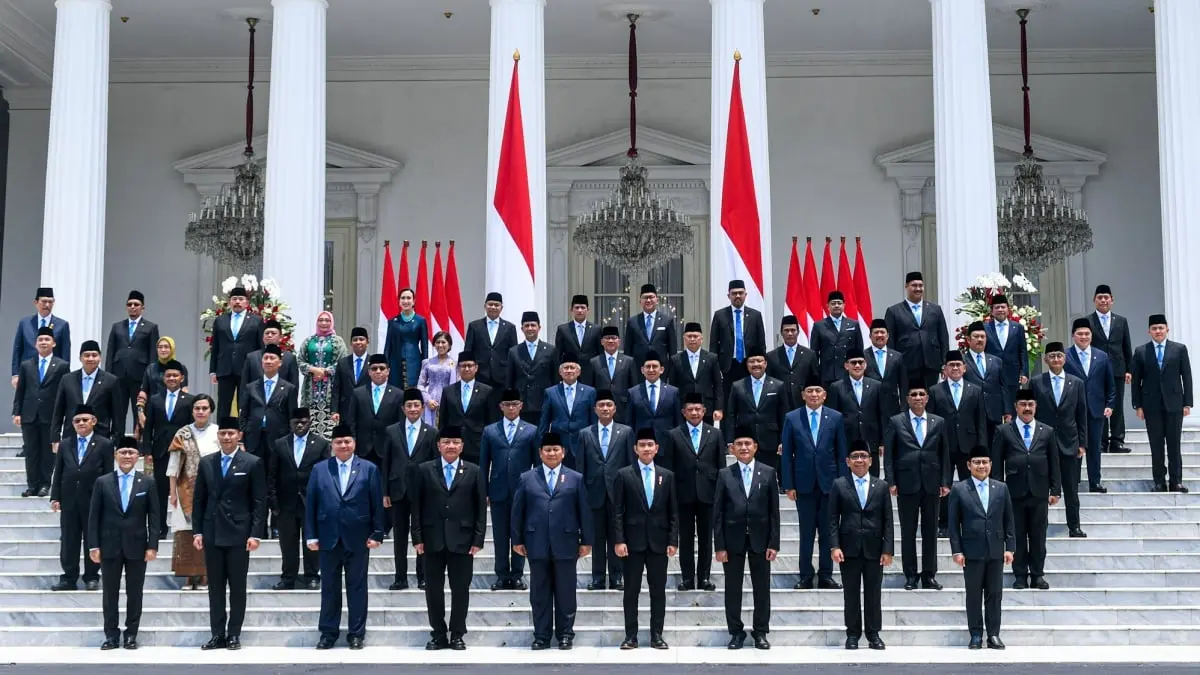 Jajaran menteri Presiden Prabowo Subianto. (ANTARA)