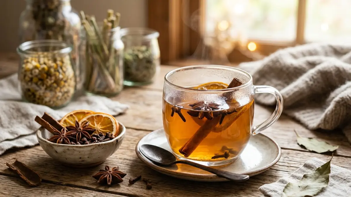Ilustrasi minuman herbal bunga lawang dan cengkeh. (RADARTUBAN/AI)