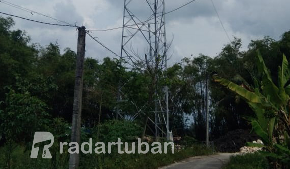 BELUM BERIZIN: Tower provider lain diduga ilegal yang masih dalam tahap pembangunan di Desa Kepohagung, Kecamatan Plumpang.