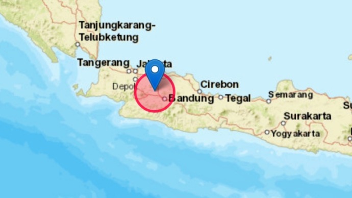 Gempa terkini berkekuatan Magnitudo 3,6 mengguncang Purwakarta, Jabar, Minggu (22/1/2023) (BMKG)