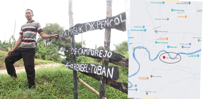 WILAYAH TERLUAR TUBAN: Tanggul Bengawan Solo di Desa Pilang Kecamatan Kanor, Bojonegoro, satu-satunya akses keluar—masuk Dukuh Pencol, Desa Campurejo, Kecamatan Rengel. (Andhika Feriawan/Radar Tuban)