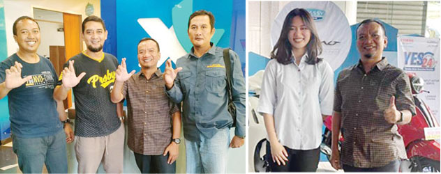 JALIN KERJA SAMA: Manager Iklan dan Pemasaran Jawa Pos Radar Tuban Ardian Ananto (kanan) kunjungan ke kantor PT Surya Timur Sakti (STS) Jatim (Foto kanan). Foto kiri, kunjungan di kantor XL Axiata Center.  (STSJ, XL Axiata untuk Radar Tuban)