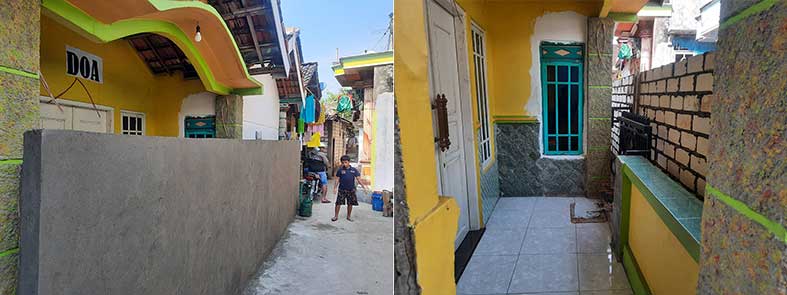 DITUTUP: Halaman depan rumah Tina yang dipagar oleh Sulis kemarin (21/5) di Dusun Karang Tawang, Desa/Kecamatan Tambakboyo. (Zidni Ilman Nafia/Radar Tuban)