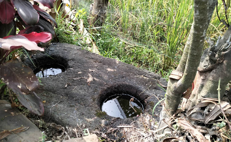 Lumpang kembar dari batu andesit peninggalan leluhur Dusun/Desa Sukolilo. (Foto: Rizal F Syatori/Jawa Pos Radar Bromo)