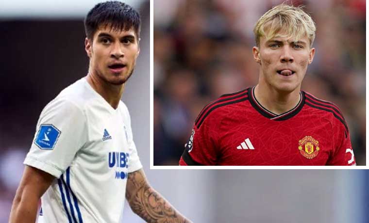Defender Kopenhagen Kevin Diks yang keturunan Indonesia bakal face to face lagi dengan striker MU Rasmus Hojlund. (Istimewa)