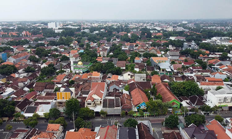 KINI: Kawasan Jalan Panjaitan, Kelurahan Sukabumi saat dipotret dari udara kini.