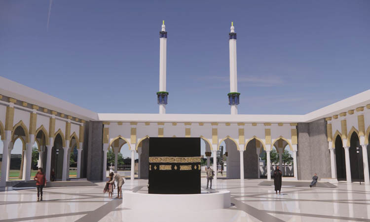 INDAH: Maket Taman Makkah yang nuansanya tanah sucinya begitu terasa.