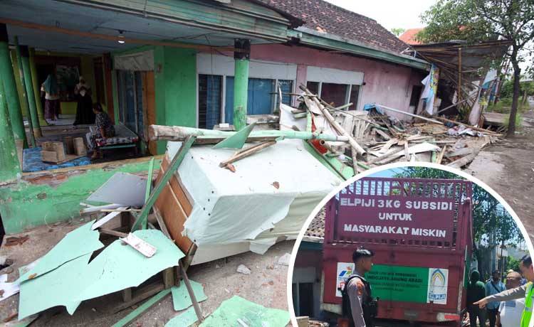 Truk: Truk bermuatan elpiji menyasak sejumlah warung dan kendaraan di Jalan KH. Hasan Genggong, Kelurahan Sumbertaman, Kecamatan Wonoasih, Kota Probolinggo pada Kamis (30/11).