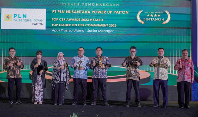 PENGHARGAAN: PT PLN NP UP Paiton meraih Penghargaan TOP CSR Award Tahun 2023.