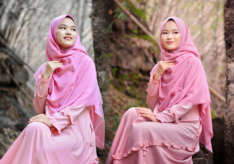 BOLEH BERWARNA: Etika Hasanah, dengan outfit monokrom serba pink. (Fahrizal Firmani/Jawa Pos Radar Bromo)