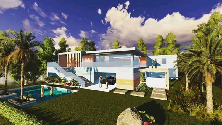 HASIL DESAIN: Salah satu hasil desain Husni Mubarok, untuk sebuah rumah pesanan klien.