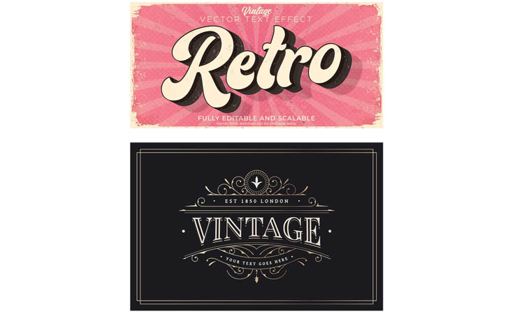 Desain vintage dan retro