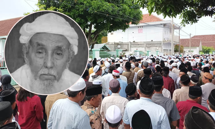 BERDUKA: Pentakziah di rumah duka Habib Muhammad Shodiq bin Husein bin Hadi al Hamid (Inset).