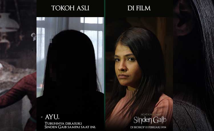Tokoh Ayu asli dan Sara fajira sang pemeran di film (kanan). (Starvision Plus)