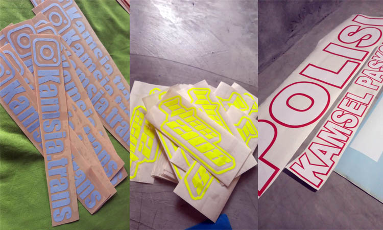 HASILNYA: Stiker yang dipotong Irul.