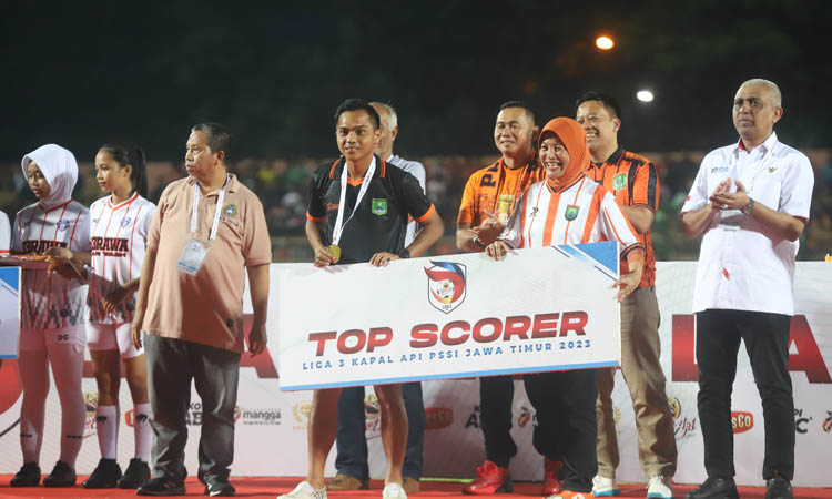 LIMA BELAS GOL: Kapten sekaligus penyerang Persekabpas Ricko Hardiansyah yang diganjar top skor Liga 3 Jatim.