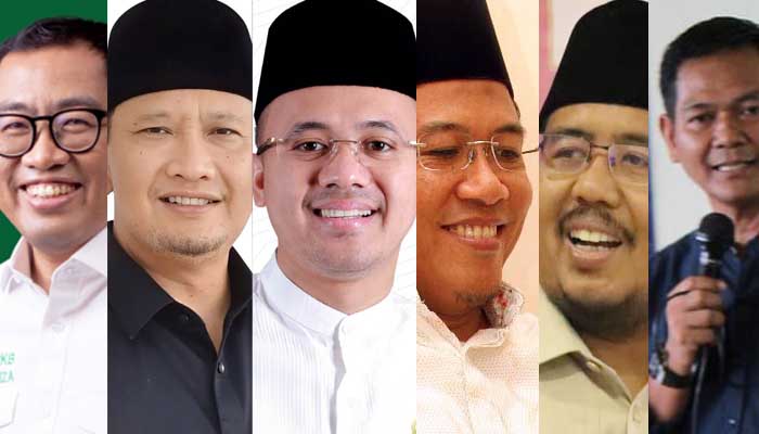 Dari Kiri, Faisol Riza, Irsyad Yusuf, Mufti Anam, MIsbakhun, Anwar Sadad dan Haerul Anam yang meraih suara signifikan di penghitungan sementara.