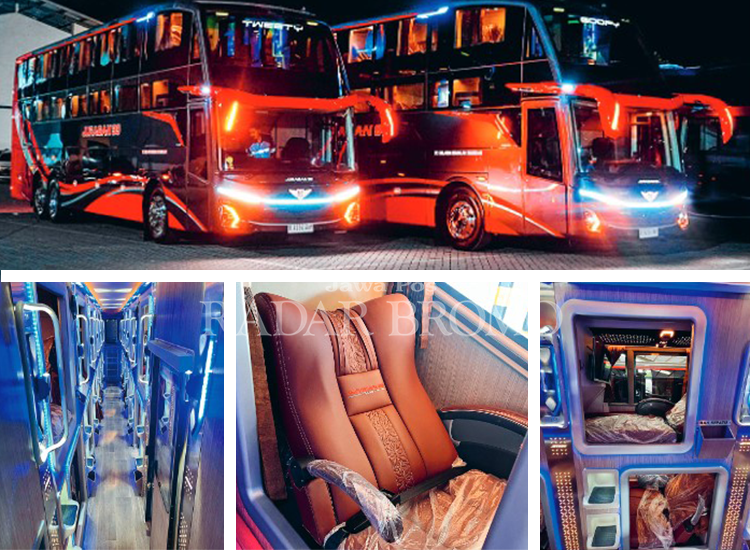 FASILITAS LENGKAP: Beragam fasilitas bisa dinikmati di setiap bangku penumpang Sleeper Bus Juragan99 di sepanjang perjalanan. Mulai fitur getaran pijat di setiap seat, earphone, foldable table, perlen