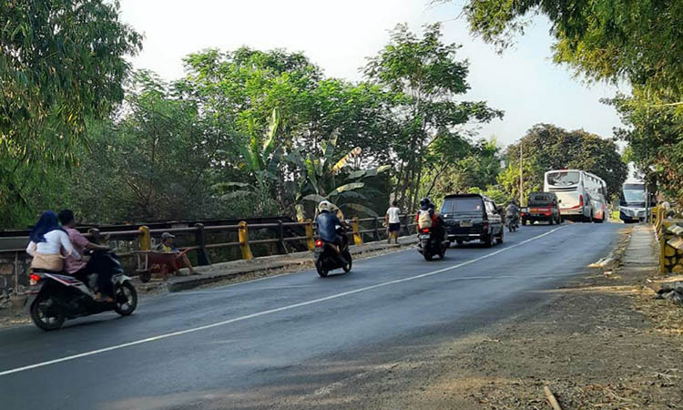 SUDAH IDEAL: Kondisi Jembatan Petung di JLS Kota Pasuruan. Saat malam, kondisi jembatan gelap gulita.