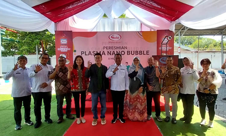 PLASMA NANO BUBBLE: PT. Sasa Inti bersinergi dengan PT. Plasma Centre Indonesia menginisiasi Pembangunan instalasi air PNB untuk me-recycling air limbah menjadi air bersih untuk proses produksi.