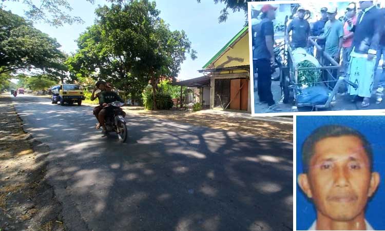 TKP: Lokasi kecelakaan maut motor roda tiga menabrak motor Supra yang menarik gerobak di Kropak, Bantaran. (Inneke/ Radar Bromo)