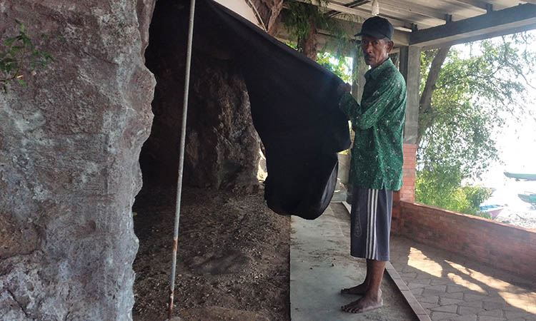 GUA: Jejak gua yang disebut-sebut menjadi tempat Mbah Song untuk tirakat.