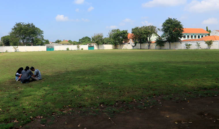 PUNYA FASILITAS: Lapangan Wijaya yang menjadi aset Pemkot Pasuruan. Dewan mendorong agar Kota Pasuruan berani menjadi tuan rumah event olahraga.