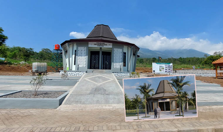 TIC: Tourist Information Center yang megah, sesuai dengan maketnya (inset).