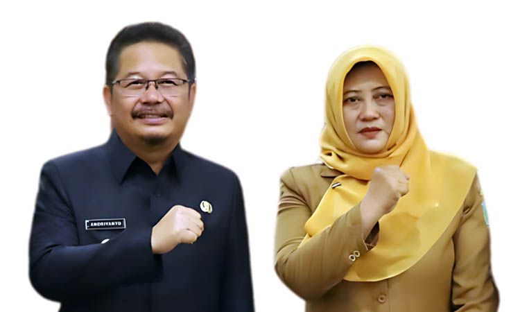 Pj Bupati Pasuruan Dr. Andriyanto, S.H., M.Kes.&shy; bersama Kepala Dinas Peternakan dan Kesehatan Hewan Kabupaten Pasuruan drh. Ainur Alfiyah.