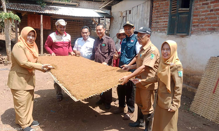 TAMBAH ILMU: Kepala Dinas Ketahanan Pangan dan Pertanian Kabupaten Pasuruan Ir. Lilik Widji Asri, MMA (kiri) saat pelatihan pengendalian Hama.