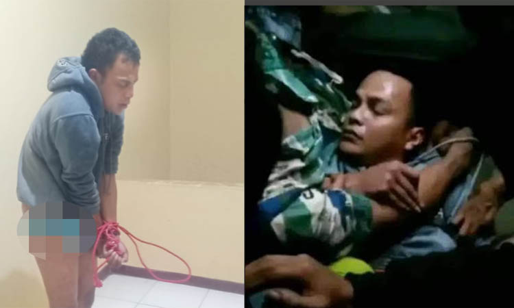 TAK BERKUTIK: Nordin, salahj satu terduga pelaku begal yang sudah diamankan di Mapolsek Banyuanyar Kamis (26/9).