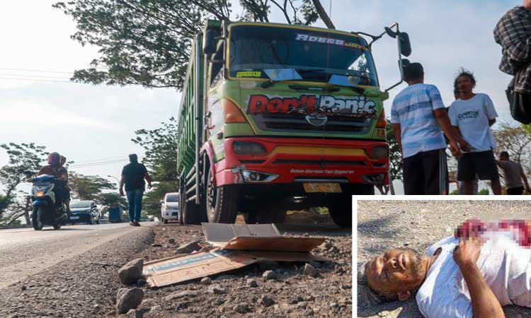 Lokasi tempat korban ditemukan bersimbah darah dibacok temannya sendiri. Inset korban sebelum dibawa ke RSUD Bangil. (Mokhamad Zubaidillah/ Radar Bromo)