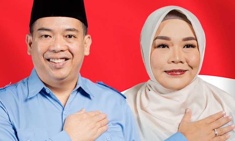 Paslon Dokter Aminuddin (kiri) dan Ina Dwi Lestari Buchori (kanan) dengan akronim Amanah.