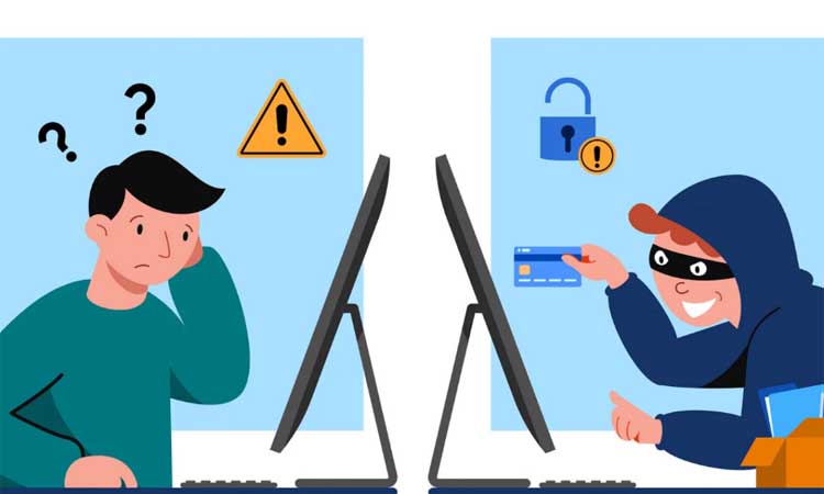Ilustrasi penipuan online.