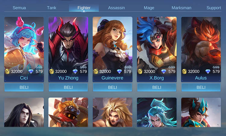 Pemilihan hero XP Lane