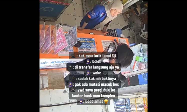 Tangkapan layar saat agen BRILink gagalkan percobaan penipuan.