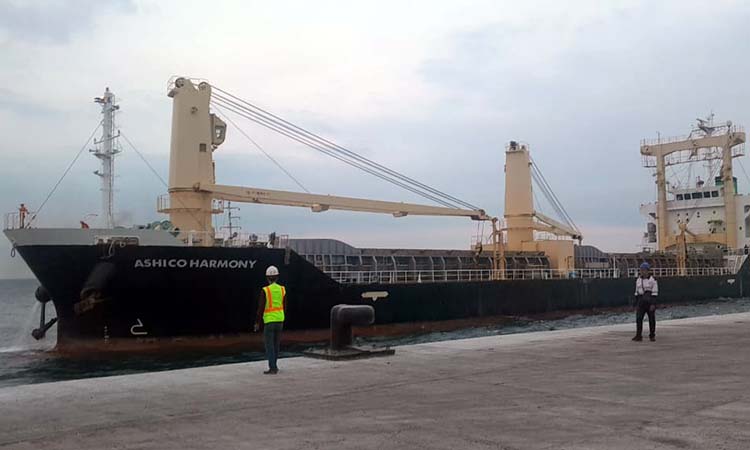 Kapal Ashico Harmony saat bersandar di Pelabuhan DABN Probolinggo, beberapa waktu lalu.