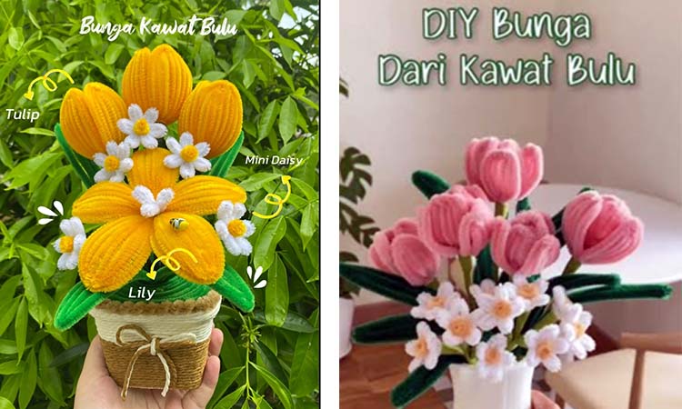 Kreasi Bunga Kawat Bulu