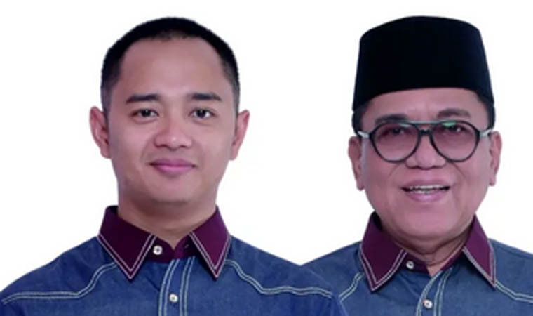 Zulmi Noor Hasani (kiri) dan Abdul Rasit yang menjadi penantang paslon Gus Haris-Fahmi AHZ