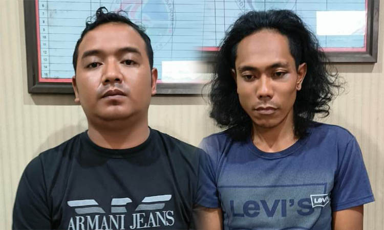 DIRINGKUS: Ahmad Hariyanto, 31, warga Dusun Krajan, Desa Capang, Kecamatan Purwodadi dan Harianto, 32, asal Dusun Ketuwon, Desa Sumberrejo, Kecamatan Purwosari harus mendekam di tahanan.
