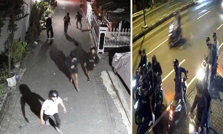 MERESAHKAN: Rekaman CCTV yang menunjukkan aksi serangan sekelompok pemuda di Purwodadi, Kabupaten Pasuruan.