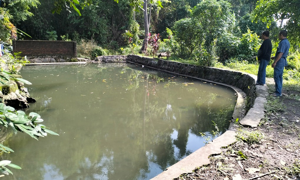 KOLAM SUMBER: Keberadaan Sumber Lanang yang berada di Dusun Clumprit, Desa Sebani, Kecamatan Pandaan. Sumber air setempat, kerap menjadi jujukan peritual dari berbagai daerah.