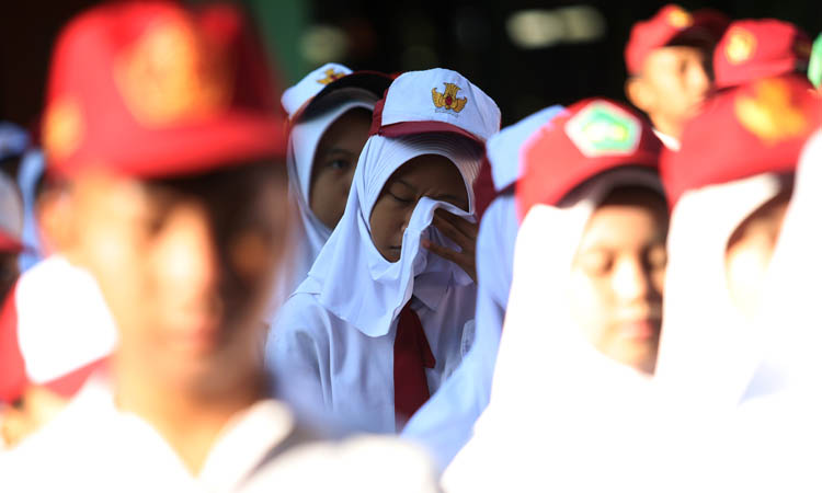 HARUS MAKAN BERGIZI: Siswa di Kota Probolinggo saat masa pengenalan sekolah di tahun ajaran baru. Ribuan siswa di Kota Probolinggo akan mendapat makan bergizi grati