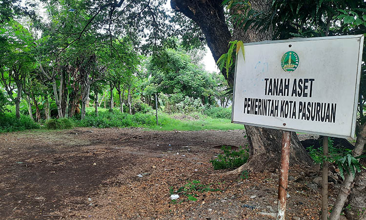 SIAP BANGUN: RTH di Jalan Imam Bonjol, Kelurahan Bugullor, Kecamatan Panggungrejo, Kota Pasuruan, yang akan dibangun tahun ini. 