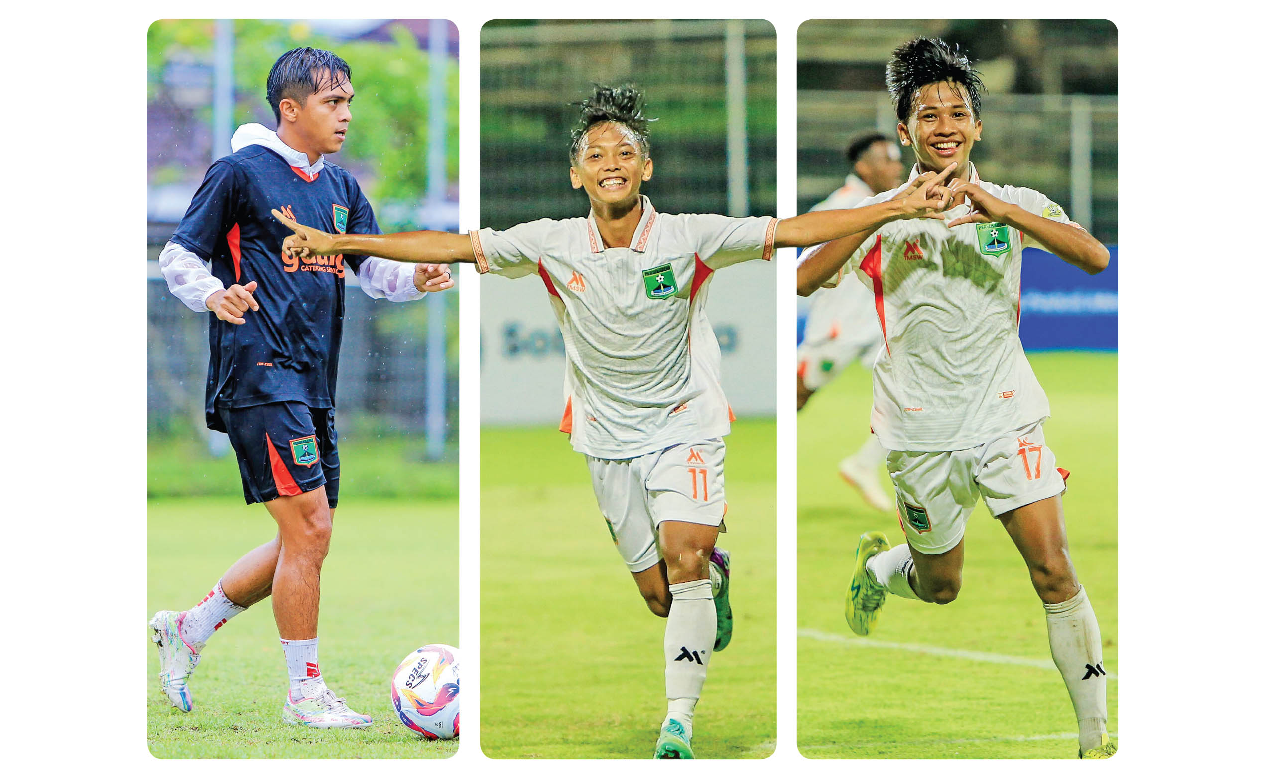 ON FIRE: Kapten Ricko Hardiansyah, M Nurhacqiqi, M Rexa Abdi dan kemungkinan akan menjadi starting eleven di laga melawan Persiba Bantul, sore nanti.