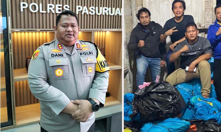 KINI-DULU: AKBP Jazuli Dani Irawan (kiri), serta Jazuli Dani (celana cokelat) bersama tim saat menggagalkan penyelundupan 1 ton lebih sabu.