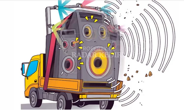 Ilustrasi sound horeg (Radar Kediri)