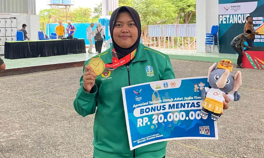 Anjani ketika meraih medali di ajang PON Aceh.