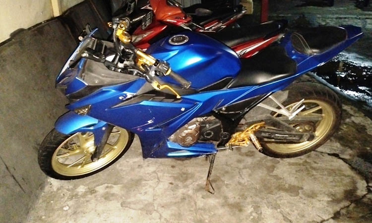 Motor CBR milik warga Pandaan yang sempat dicuri tersangka.